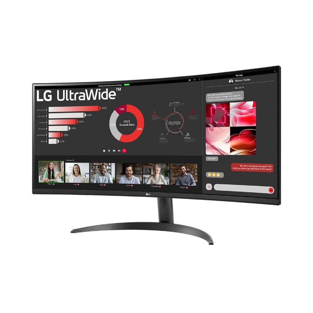LG LED Monitor 34" Ultra Wide Curved QHD 100Hz 5ms With Speaker (34WR50QC) view 2